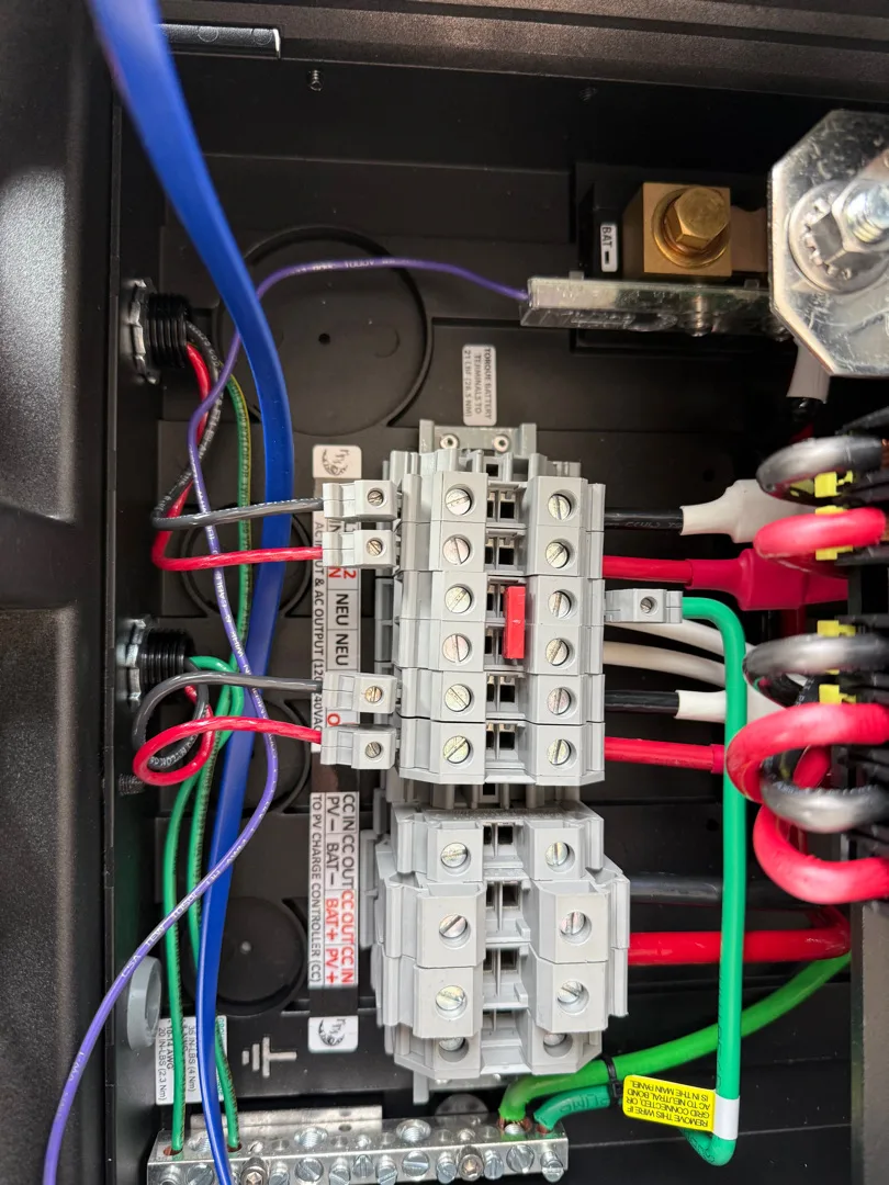 Combiner panel and DC wiring
