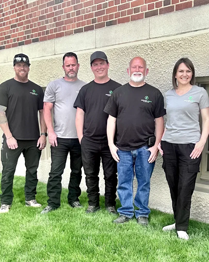 The Heritage North Electric team outside their Sandpoint, Idaho shop